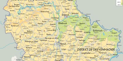 ਨਕਸ਼ਾ ਦੇ ਲਕਸਮਬਰਗ ਸਰੀਰਕ